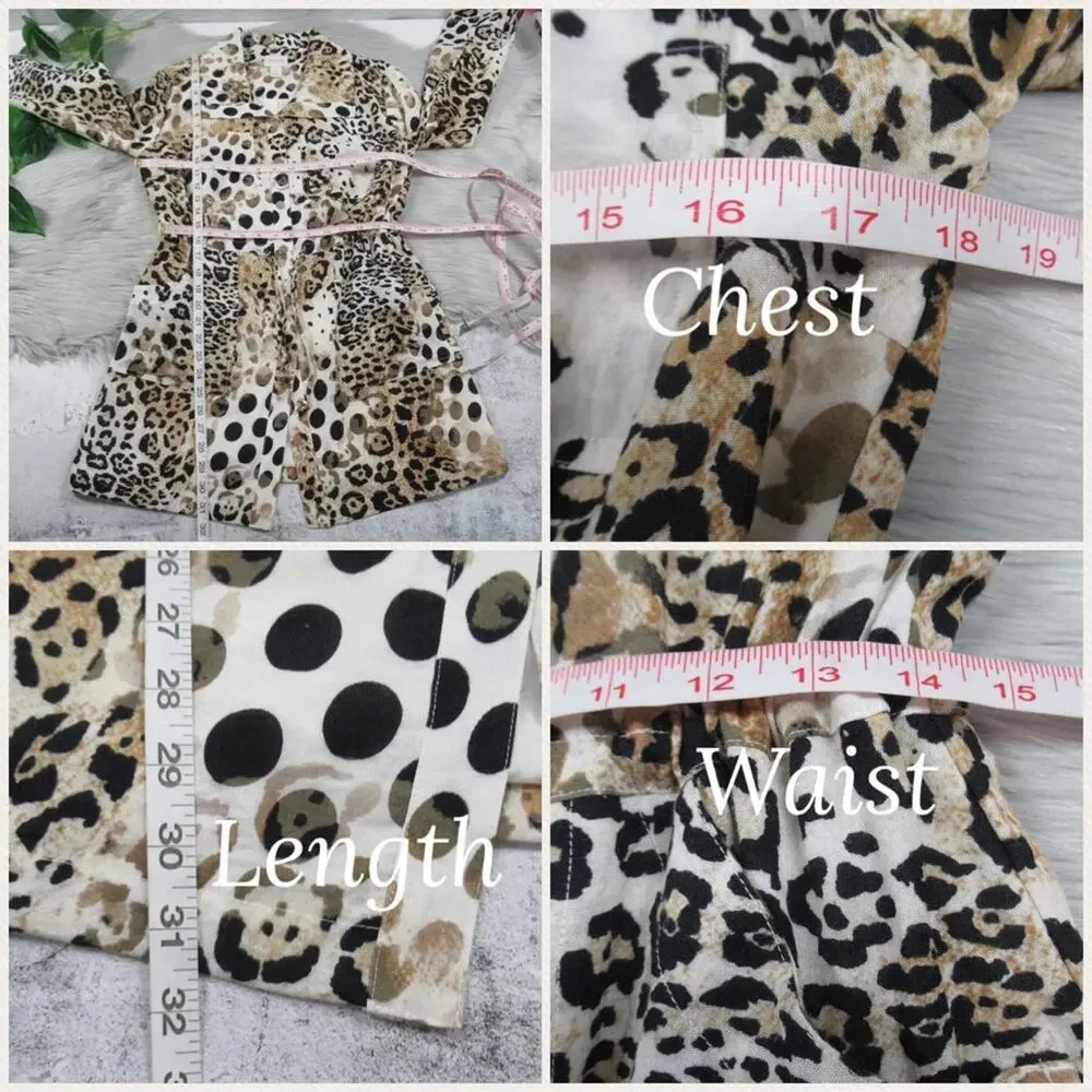 CHICO’S 0 Leopard Animal Print Collared Button Front Jacket Women’s Size Small